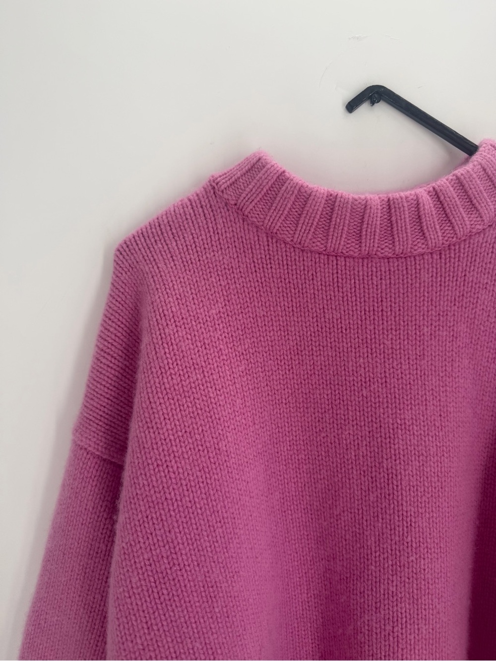 Cos Chunky Pure Cashmere Crew Neck Sweater In Pink - Picture 4 of 9